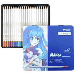 Lápices de colores pastel Marco Chroma Manga, juego de 24 un