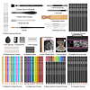 Juego de dibujo y bocetos de 100 piezas, suministros de arte