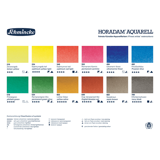 - Caja de colores HORADAM AQUARELL con 12 mejores acuarelas,