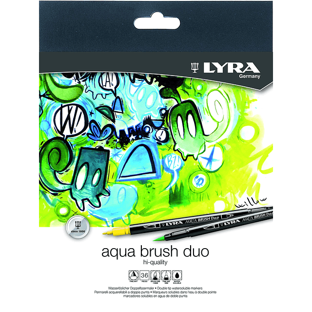 Aqua Brush Duo Brush Markers - Juego de 36 rotuladores a bas