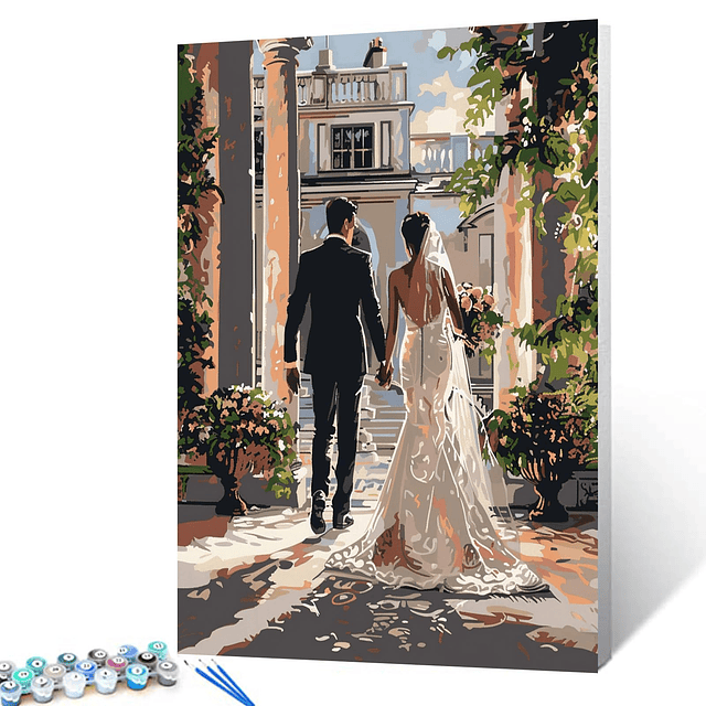 Kits de pintura por números para padrinos de boda y novias c