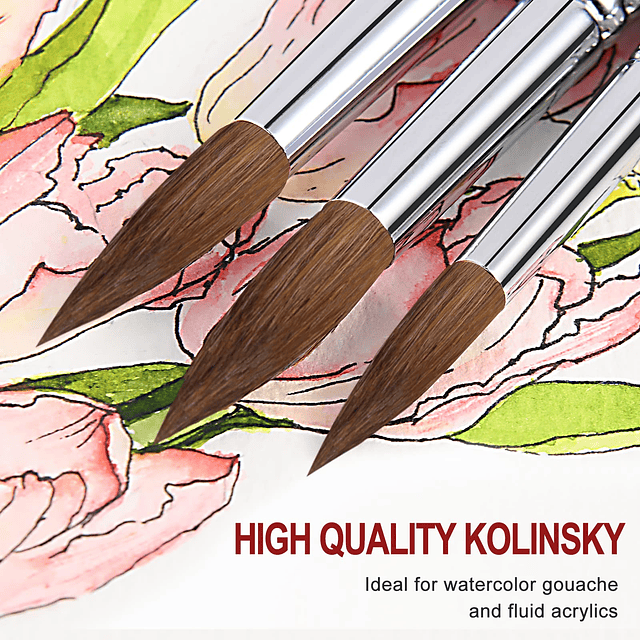 Kolinsky Juego de pinceles de acuarela Pure Kolinsky Sable H