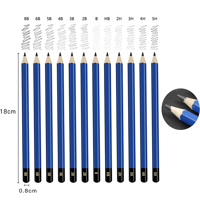 Lápices de dibujo, 38 piezas, suministros de arte, juego de