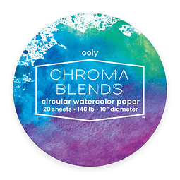 OOLY, Chroma Blends Bloc de papel circular para acuarela sin