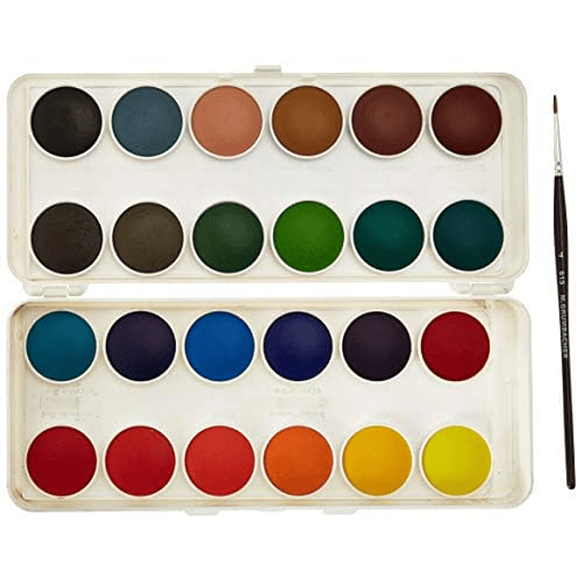 Set de acuarela transparente, 24 colores y pincel