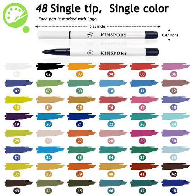Marcadores acrílicos, 48 ​​colores, bolígrafos de pintura pa