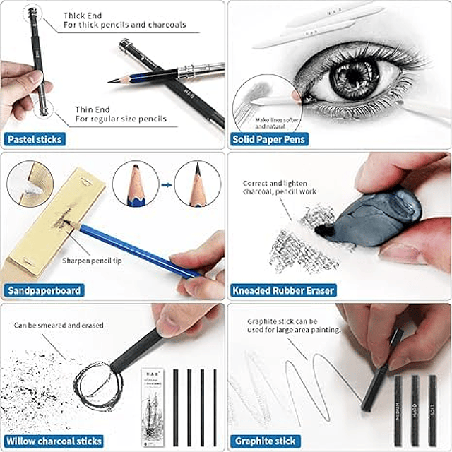 Kit de suministros de dibujo y arte, paquete de 50, juego de