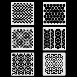 Juego de 6 plantillas de panal geométricas sagradas, plantil