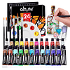 Kit de Pintura para Vidrio Colorido con 6 Pinceles, 1 Paleta