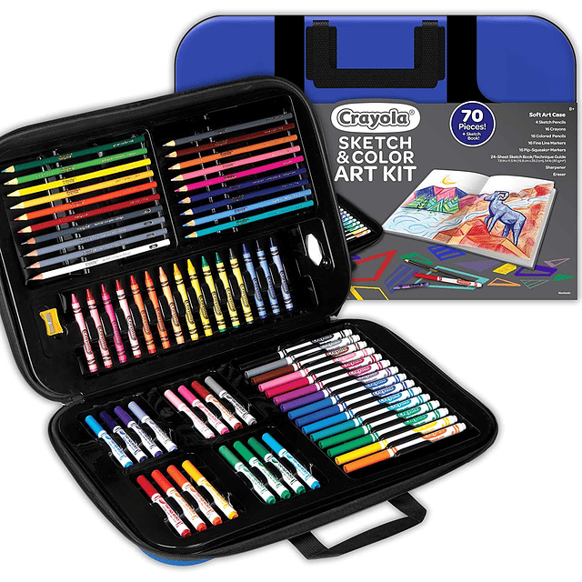 Sketch & Color (70 piezas), kit de arte para niños, incluye