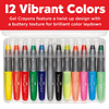 Crayones de gel : 12 colores vibrantes en un estuche de alma