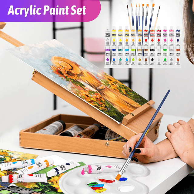 Deluxe Art Set, paquete de 195 caja de regalo para artistas,