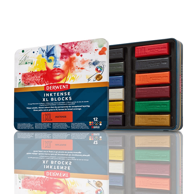 Inktense XL Blocks 12 lata, juego de 12, bloque extra grande