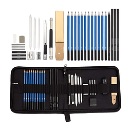 - Kit de dibujo premium de 33 piezas para artistas - Lápices