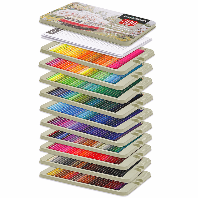 Lápices de colores profesionales, juego de 300 colores, núcl