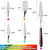 CUOLORK - Juego de 10 cuchillos de paleta de acero inoxidabl