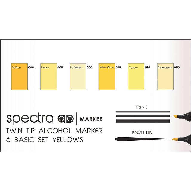 Chartpak Spectra Set en estuche de plástico, Tri-Nib y cepil