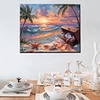 Pintura de paisaje de puesta de sol de playa por números par