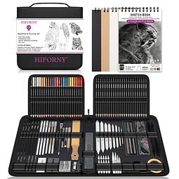 Kit de dibujo de 126 piezas, juego de lápices de dibujo, láp