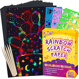 Scratch Paper Art para niños - 60 piezas Magic Rainbow Scrat