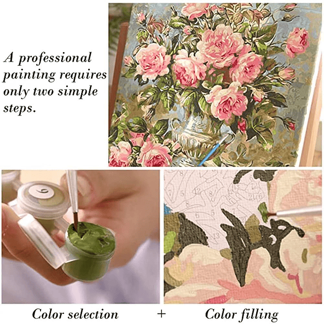 Pintura femenina y floral por números, estilo moderno, image