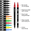 Juego de marcadores de arte con punta doble de 150 colores,