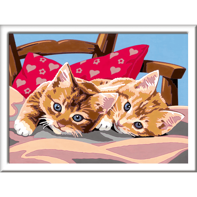 CreArt Two Cuddly Cats Kit de pintura por números para niños