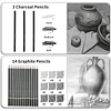 Paquete de 36 lápices de dibujo, lápices de dibujo con cuade