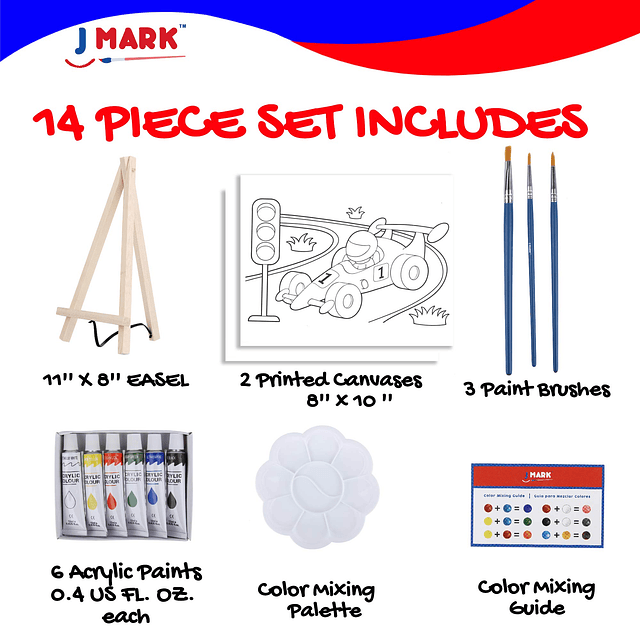 Juego de pintura y caballete de pintura para niños – Kit de