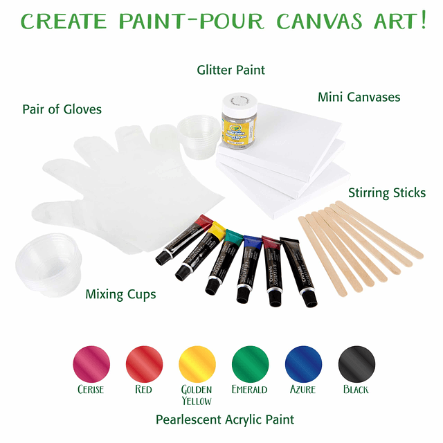 Paint Pour Canvas, kit de pintura artística, mini lienzo mar