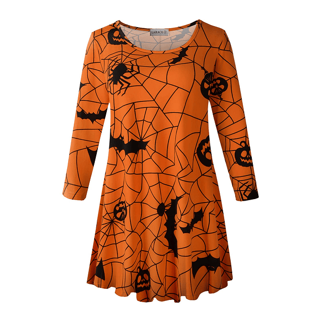 Camisas de Halloween de talla grande para mujer, manga 3/4,