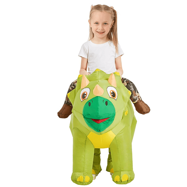 Disfraz de dinosaurio inflable para niños, disfraz de tricer