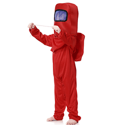 Disfraz de astronauta para niños, traje espacial, mono rojo,