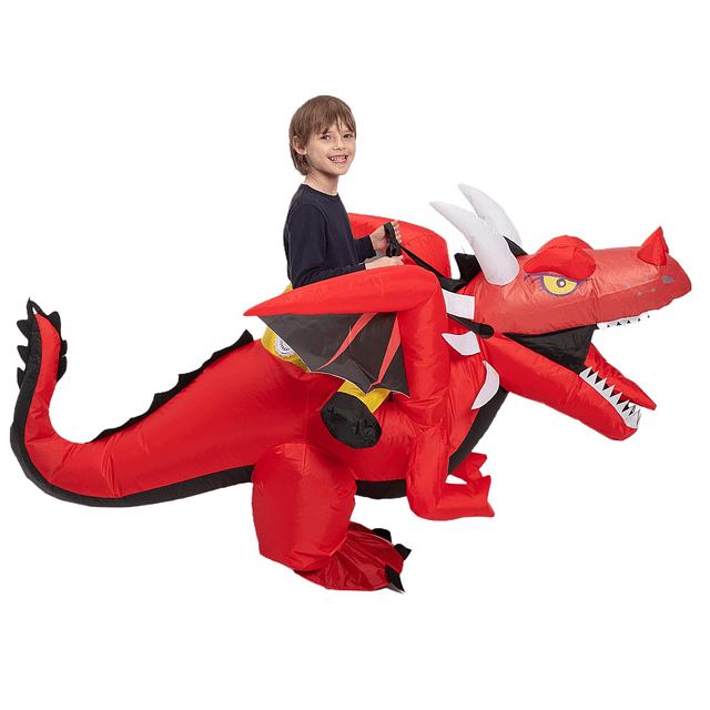 Disfraz inflable de dragón para niños, disfraz de dinosaurio