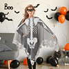 Poncho de esqueleto de Halloween para mujer, chal de capa de