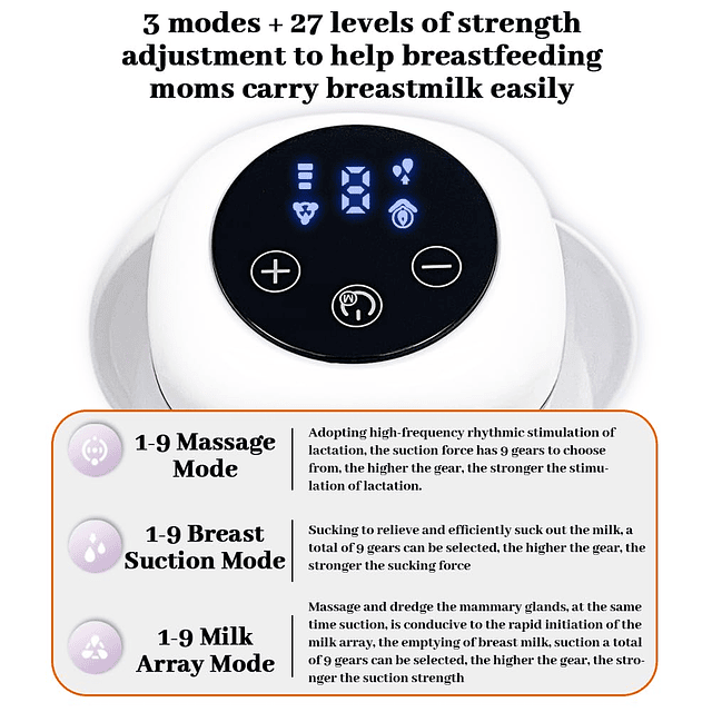 Extractor de leche portátil doble, función de memoria recarg