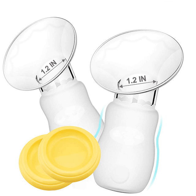 Paquete de 2 extractores de leche manuales de silicona con t