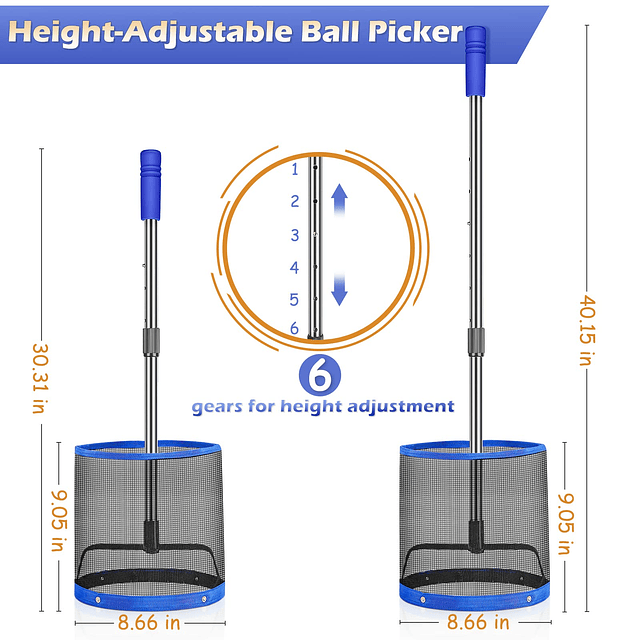 Recogedor de Pelotas de Tenis de Mesa con ángulo Ajustable C