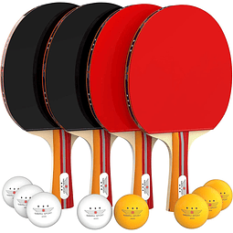 Juego de 4 palas de ping pong profesionales - Juego de 4 pal