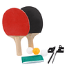 Raqueta de tenis de mesa con red y estante para herramientas