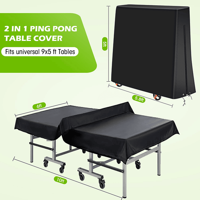 Funda para mesa de ping pong impermeable al aire libre, fund