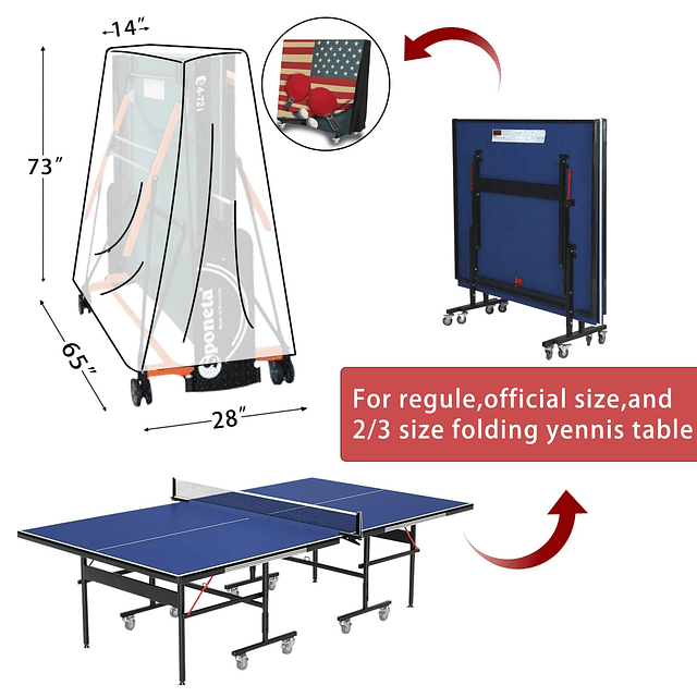 Cubierta para mesa de ping pong, impermeable y a prueba de p