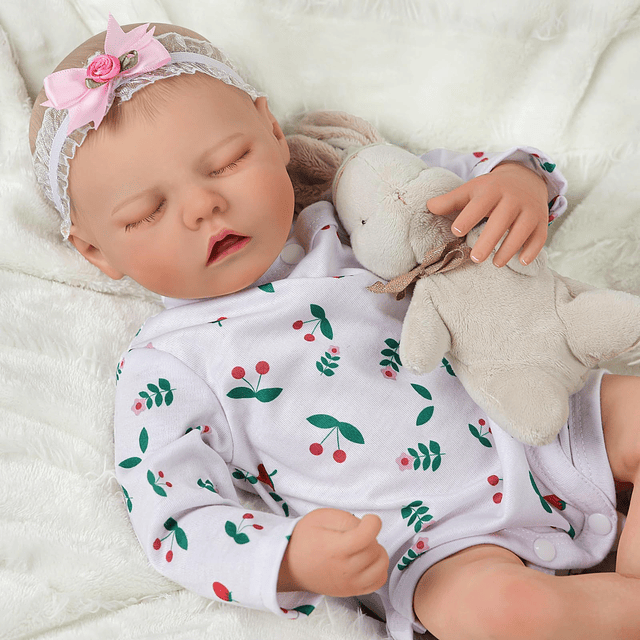 Reborn Baby Dolls Niña 17 pulgadas - Cuerpo de tela Pelo pin