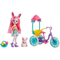 ENCHANTIMALS Pedal PALS BREE Bunny Muñeca y Bicicleta