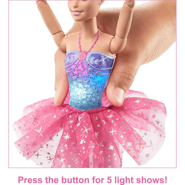 Muñeca Dreamtopia, bailarina posable con luces centelleantes