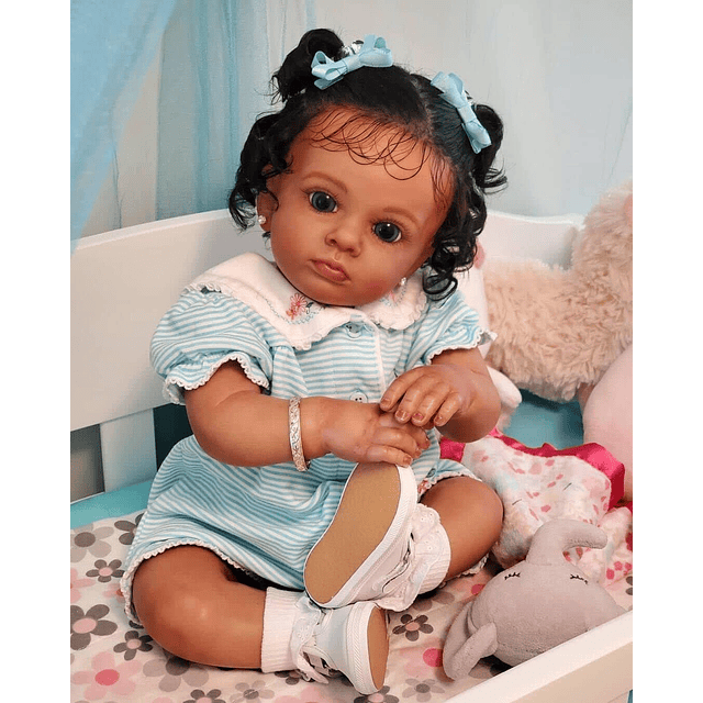 Muñeca realista afroamericana de 24.0 in, juguete de regalo