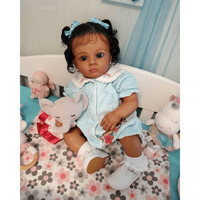 Muñeca realista afroamericana de 24.0 in, juguete de regalo