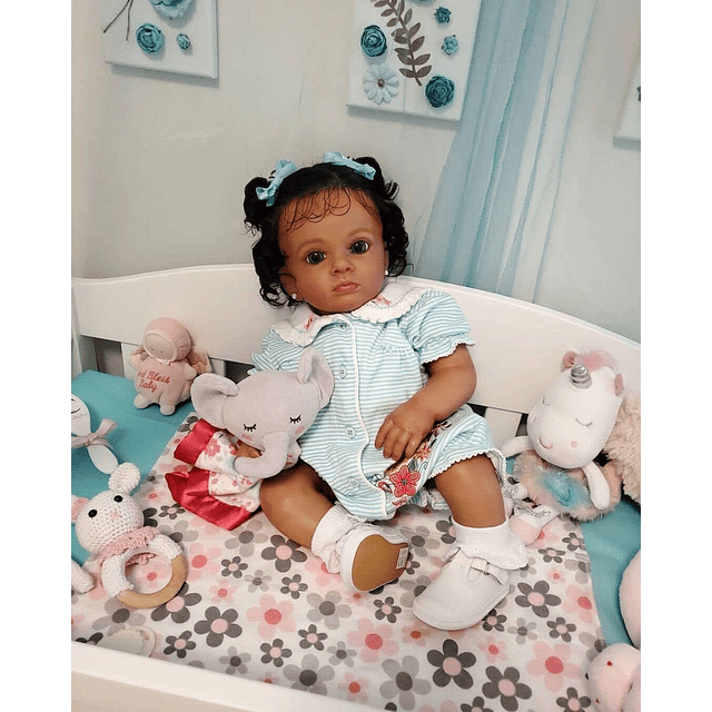 Muñeca realista afroamericana de 24.0 in, juguete de regalo