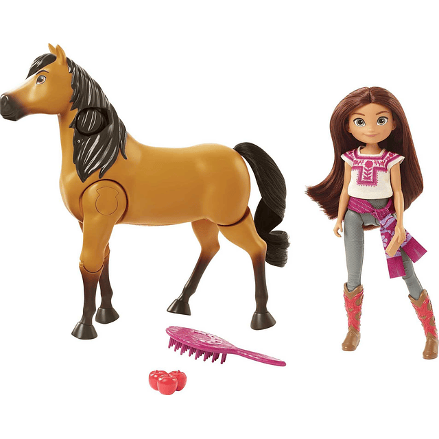 Spirit Untamed Lucky Doll & Spirit Horse Figure, juego de pa