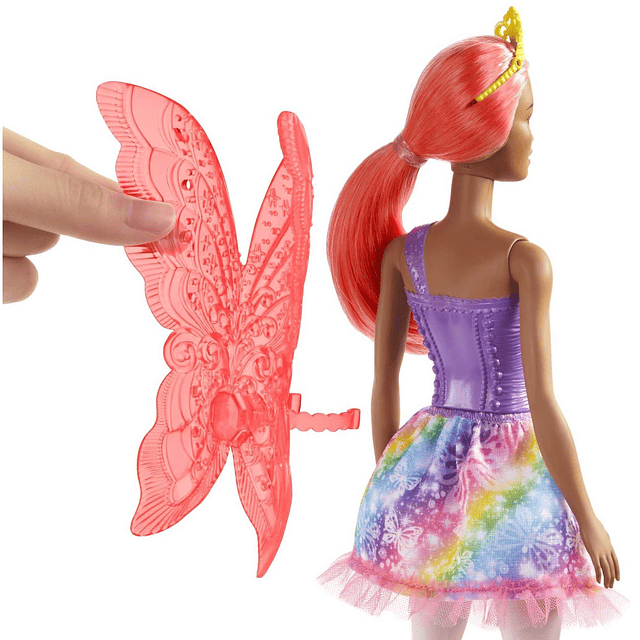 Muñeca Dreamtopia Fairy Fashion y accesorios, pelo rosa con